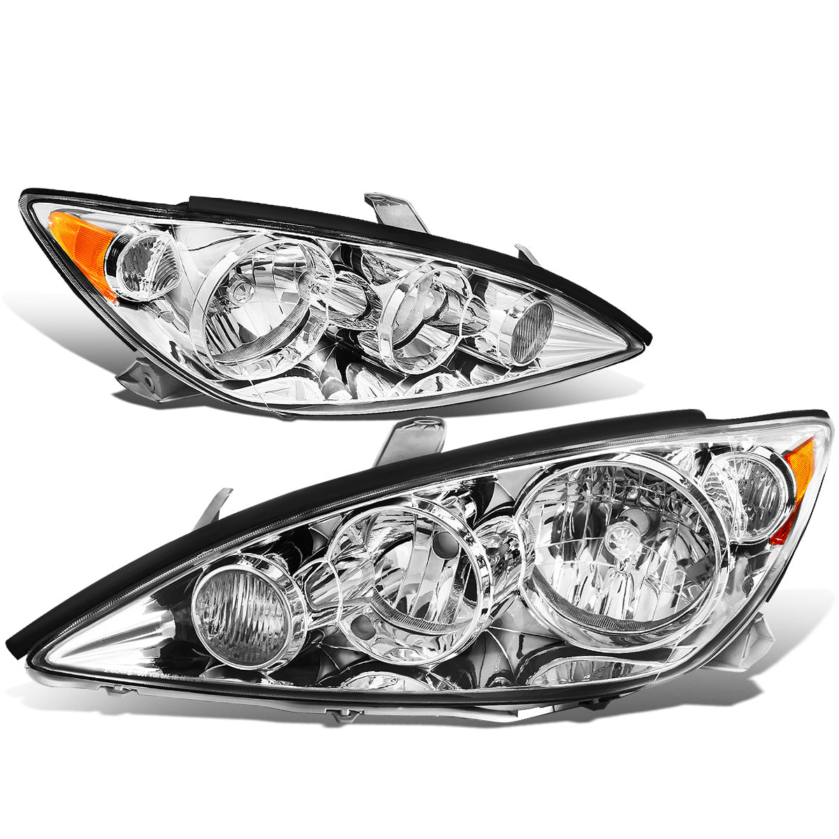 FAROS 05-06 TOYOTA CAMRY - 9006 LOW BEAM / 9005 HIGH BEAM / 4157NA TURN SIGNAL - CHROME HOUSING / AMBER CORNER