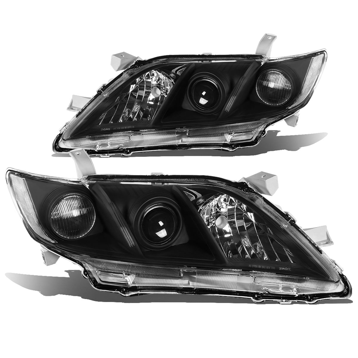FAROS 07-09 TOYOTA CAMRY - H1 LOW BEAM / 9005 HIGH BEAM / 3457A TURN SIGNAL - CHROME HOUSING / CLEAR CORNER