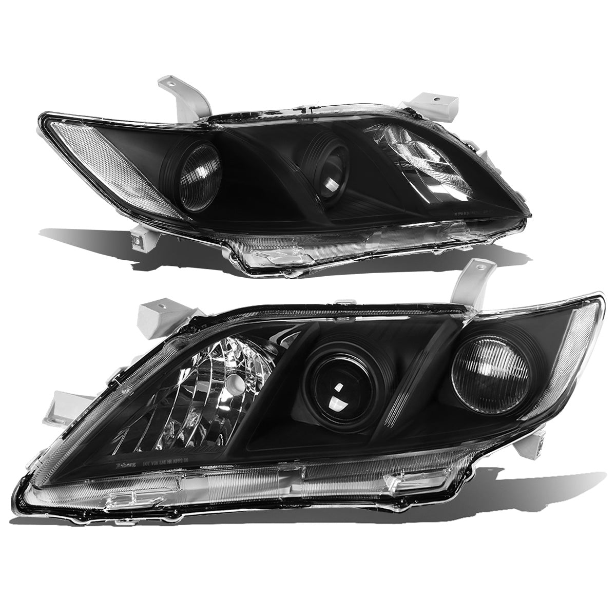 FAROS 07-09 TOYOTA CAMRY - H1 LOW BEAM / 9005 HIGH BEAM / 3457A TURN SIGNAL - CHROME HOUSING / CLEAR CORNER