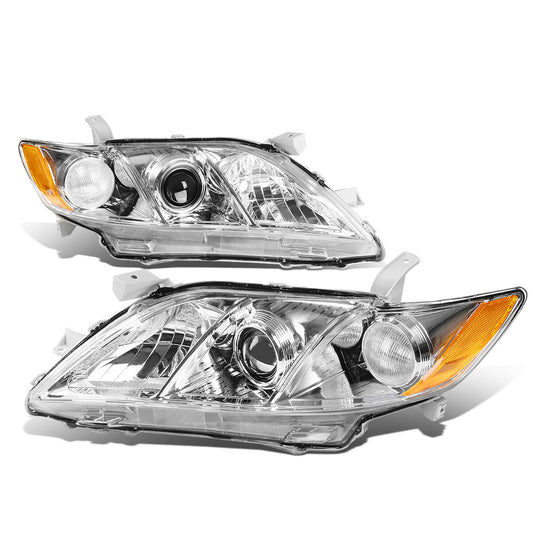 FAROS 07-09 TOYOTA CAMRY - H1 LOW BEAM / 9005 HIGH BEAM / 3457A TURN SIGNAL - CHROME HOUSING / AMBER CORNER