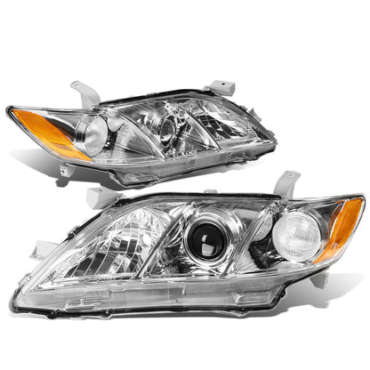 FAROS 07-09 TOYOTA CAMRY - H1 LOW BEAM / 9005 HIGH BEAM / 3457A TURN SIGNAL - CHROME HOUSING / AMBER CORNER