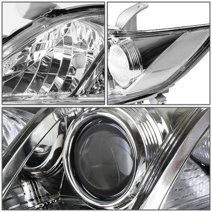 FAROS 07-09 TOYOTA CAMRY - H1 LOW BEAM / 9005 HIGH BEAM / 3457A TURN SIGNAL - CHROME HOUSING / CLEAR CORNER