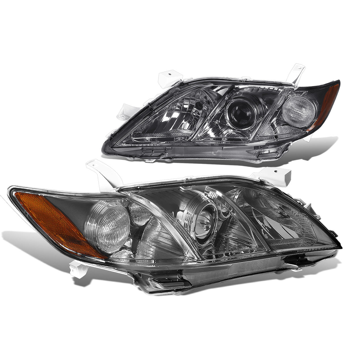 FAROS 07-09 TOYOTA CAMRY - H1 LOW BEAM / 9005 HIGH BEAM / 3457A TURN SIGNAL - SMOKE HOUSING / AMBER CORNER