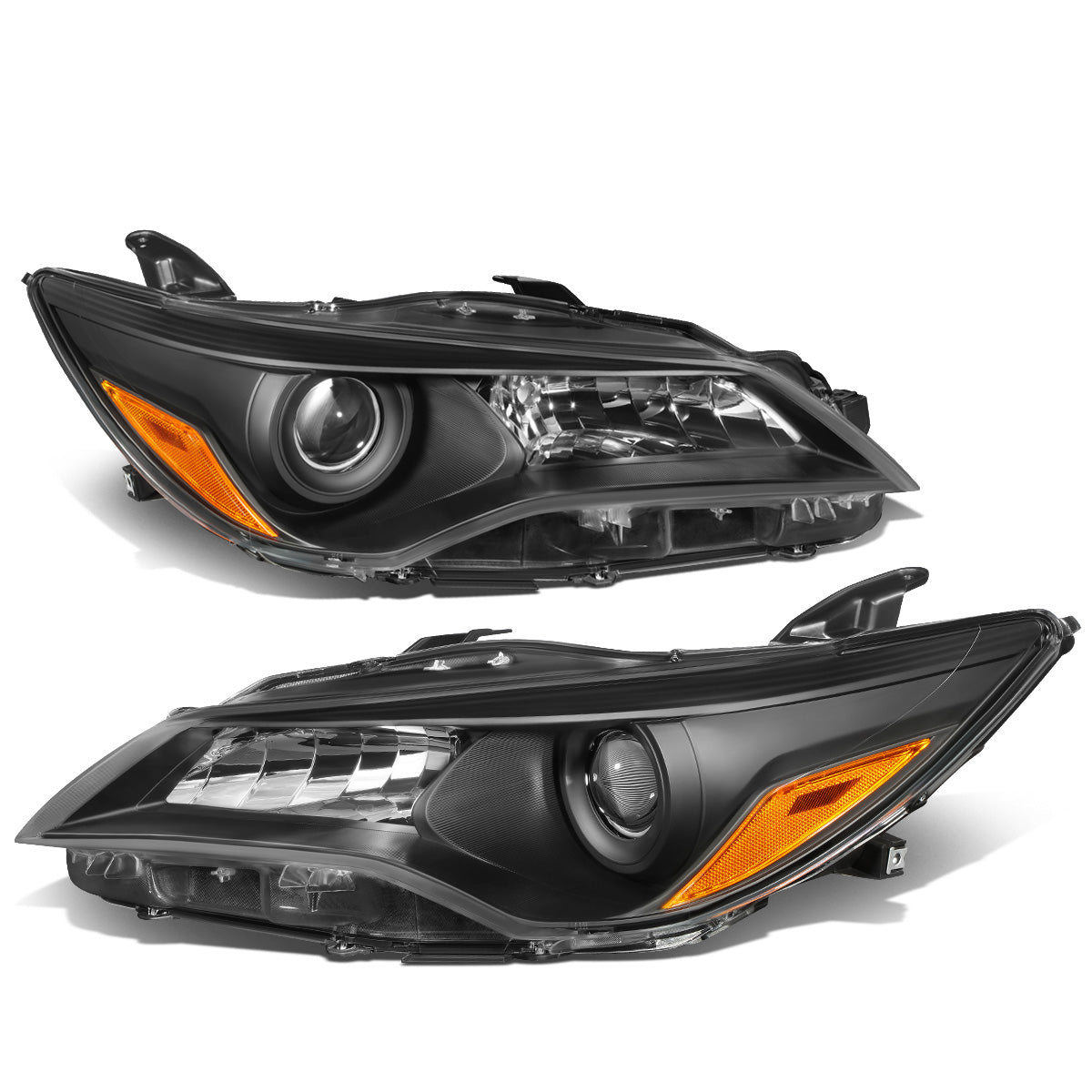 FAROS 15-17 TOYOTA CAMRY - FITS MODELS W/ HALOGEN HEADLIGHTS - PROJECTOR LOW BEAM - 9005 HIGH / H11 LOW BEAM - BLACK HOUSING / AMBER CORNER