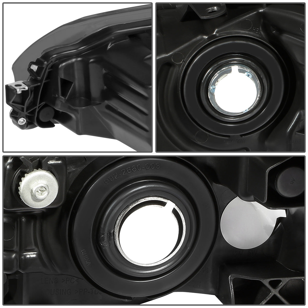 FAROS 15-17 TOYOTA CAMRY - FITS MODELS W/ HALOGEN HEADLIGHTS - PROJECTOR LOW BEAM - 9005 HIGH / H11 LOW BEAM - SMOKE HOUSING / CLEAR CORNER