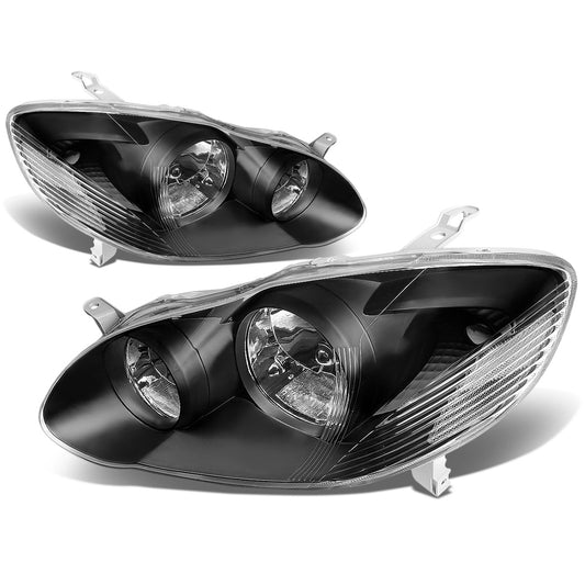 FAROS 03-08 TOYOTA COROLLA - 9006 LOW BEAM / 9005 HIGH BEAM / 3157A TURN SIGNAL - BLACK HOUSING / CLEAR CORNER