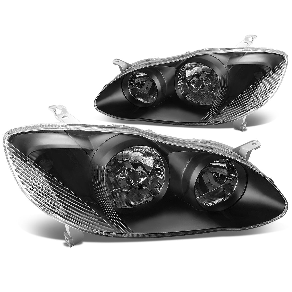 FAROS 03-08 TOYOTA COROLLA - 9006 LOW BEAM / 9005 HIGH BEAM / 3157A TURN SIGNAL - BLACK HOUSING / CLEAR CORNER