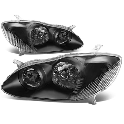 FAROS 03-08 TOYOTA COROLLA - 9006 LOW BEAM / 9005 HIGH BEAM / 3157A TURN SIGNAL - BLACK HOUSING / CLEAR CORNER