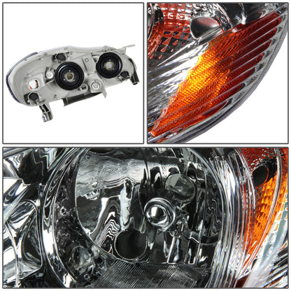 FAROS 03-08 TOYOTA COROLLA - 9006 LOW BEAM / 9005 HIGH BEAM / 3157A TURN SIGNAL - CHROME HOUSING / AMBER CORNE