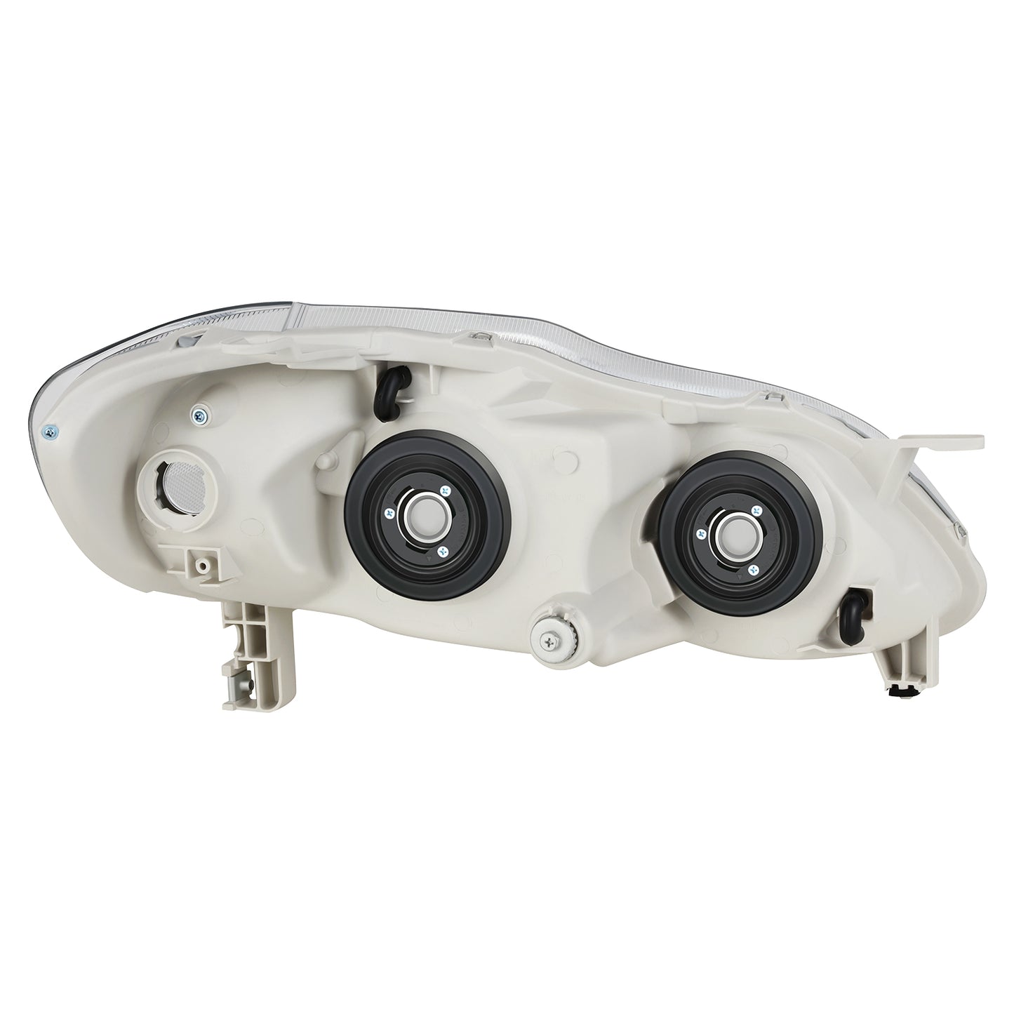 FAROS 03-08 TOYOTA COROLLA - 9006 LOW BEAM / 9005 HIGH BEAM / 3157A TURN SIGNAL - CHROME HOUSING / CLEAR CORNER