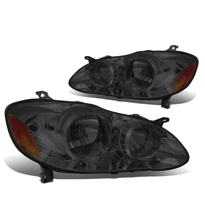 FAROS 03-08 TOYOTA COROLLA - 9006 LOW BEAM / 9005 HIGH BEAM / 3157A TURN SIGNAL - SMOKE HOUSING / AMBER CORNER
