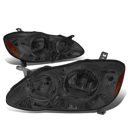 FAROS 03-08 TOYOTA COROLLA - 9006 LOW BEAM / 9005 HIGH BEAM / 3157A TURN SIGNAL - SMOKE HOUSING / AMBER CORNER