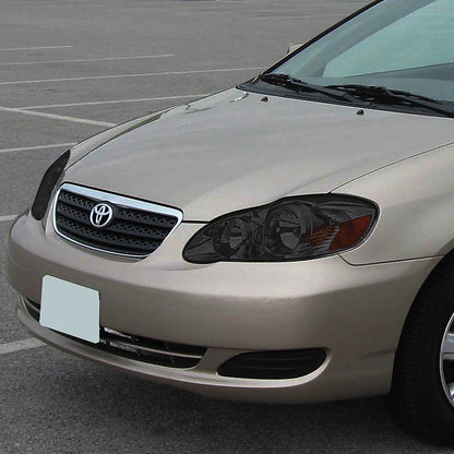 FAROS 03-08 TOYOTA COROLLA - 9006 LOW BEAM / 9005 HIGH BEAM / 3157A TURN SIGNAL - SMOKE HOUSING / AMBER CORNER