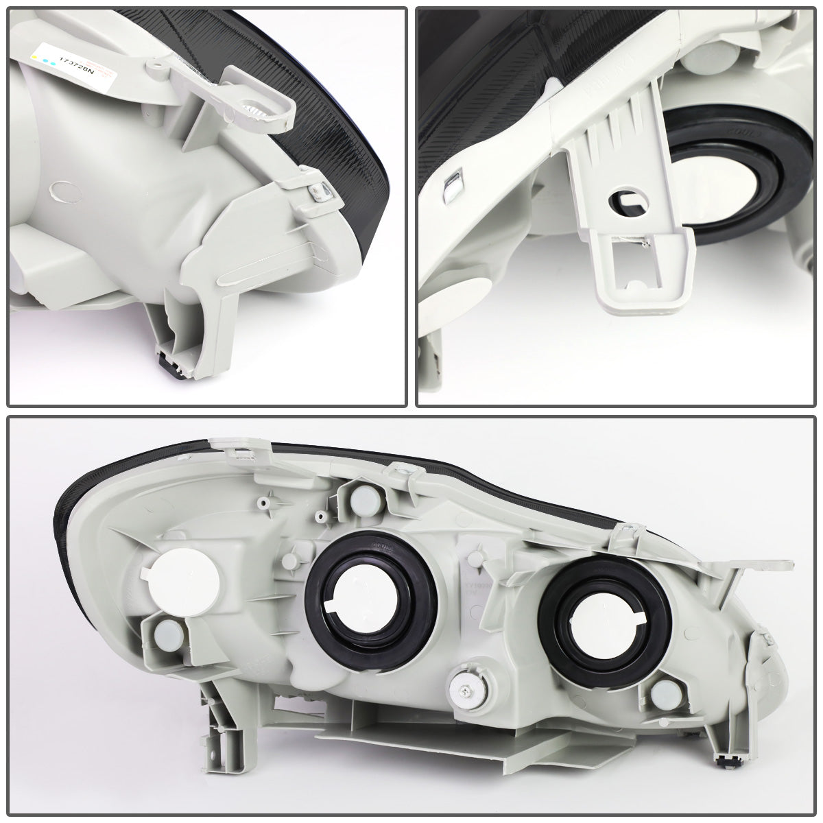 FAROS 03-08 TOYOTA COROLLA - 9006 LOW BEAM / 9005 HIGH BEAM / 3157A TURN SIGNAL - SMOKE HOUSING / CLEAR CORNER