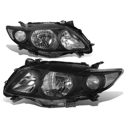 FAROS 09-10 TOYOTA COROLLA - 9006 LOW BEAM / 9005 HIGH BEAM / 3457A TURN SIGNAL - BLACK HOUSING / CLEAR CORNER