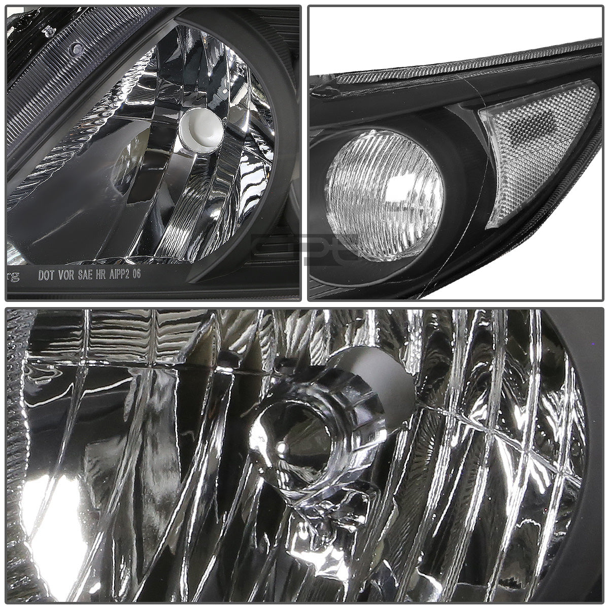 FAROS 09-10 TOYOTA COROLLA - 9006 LOW BEAM / 9005 HIGH BEAM / 3457A TURN SIGNAL - BLACK HOUSING / CLEAR CORNER