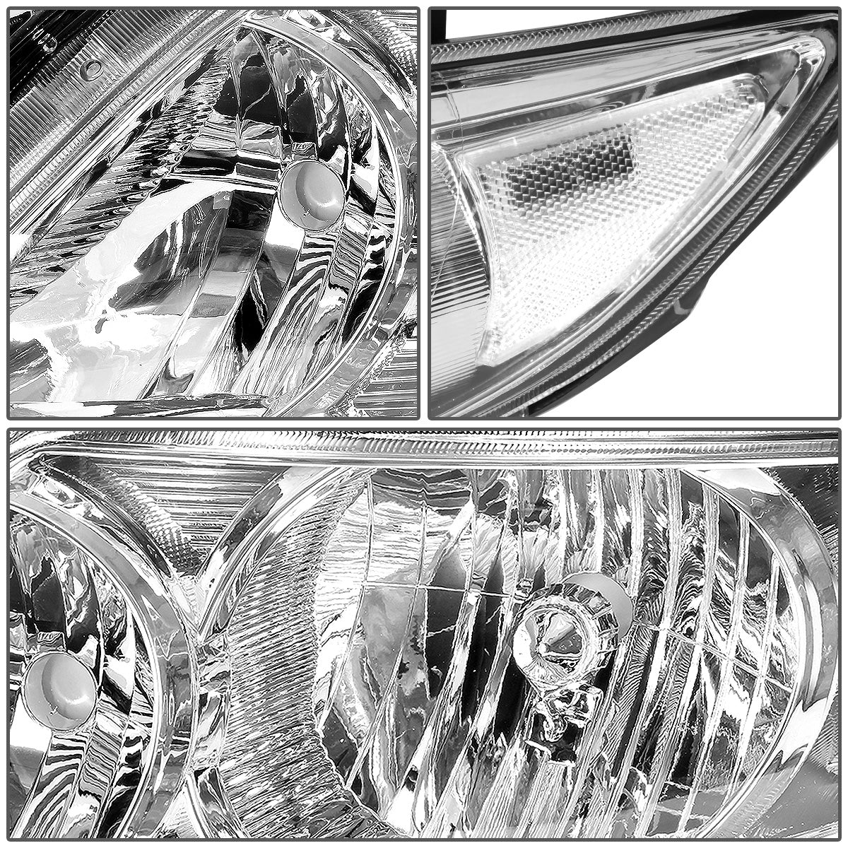 FAROS 09-10 TOYOTA COROLLA - 9006 LOW BEAM / 9005 HIGH BEAM / 3457A TURN SIGNAL - CHROME HOUSING / CLEAR CORNER