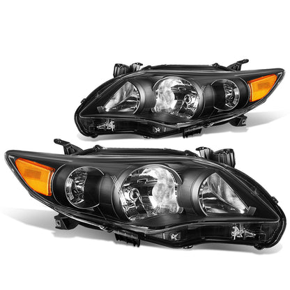 FAROS 11-13 TOYOTA COROLLA - 9006 LOW BEAM / 9005 HIGH BEAM / 3457A TURN SIGNAL - BLACK HOUSING / AMBER CORNER
