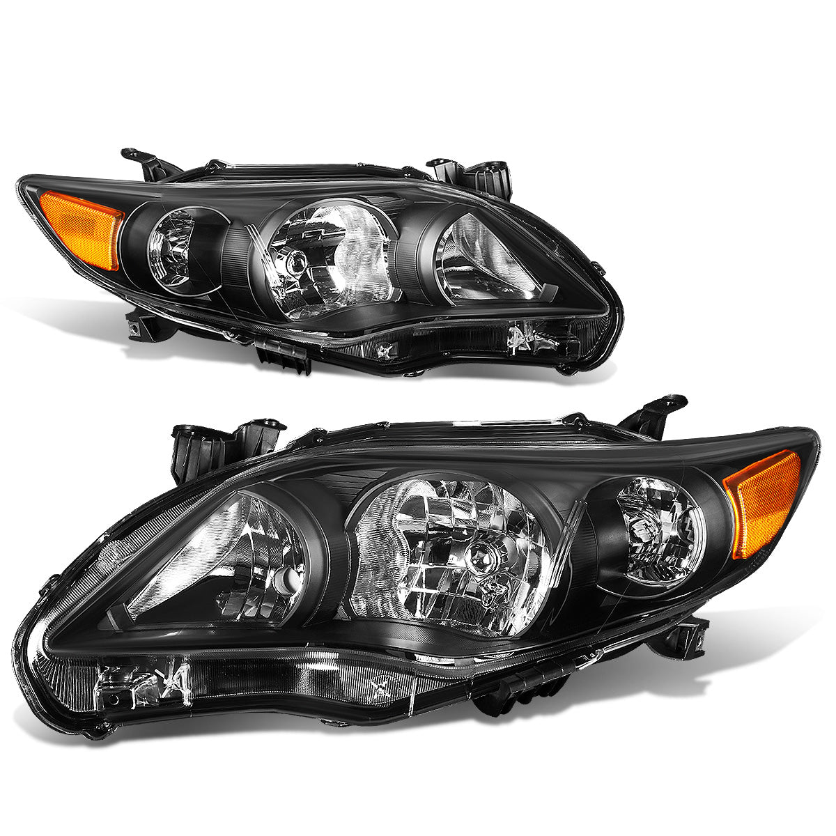 FAROS 11-13 TOYOTA COROLLA - 9006 LOW BEAM / 9005 HIGH BEAM / 3457A TURN SIGNAL - BLACK HOUSING / AMBER CORNER