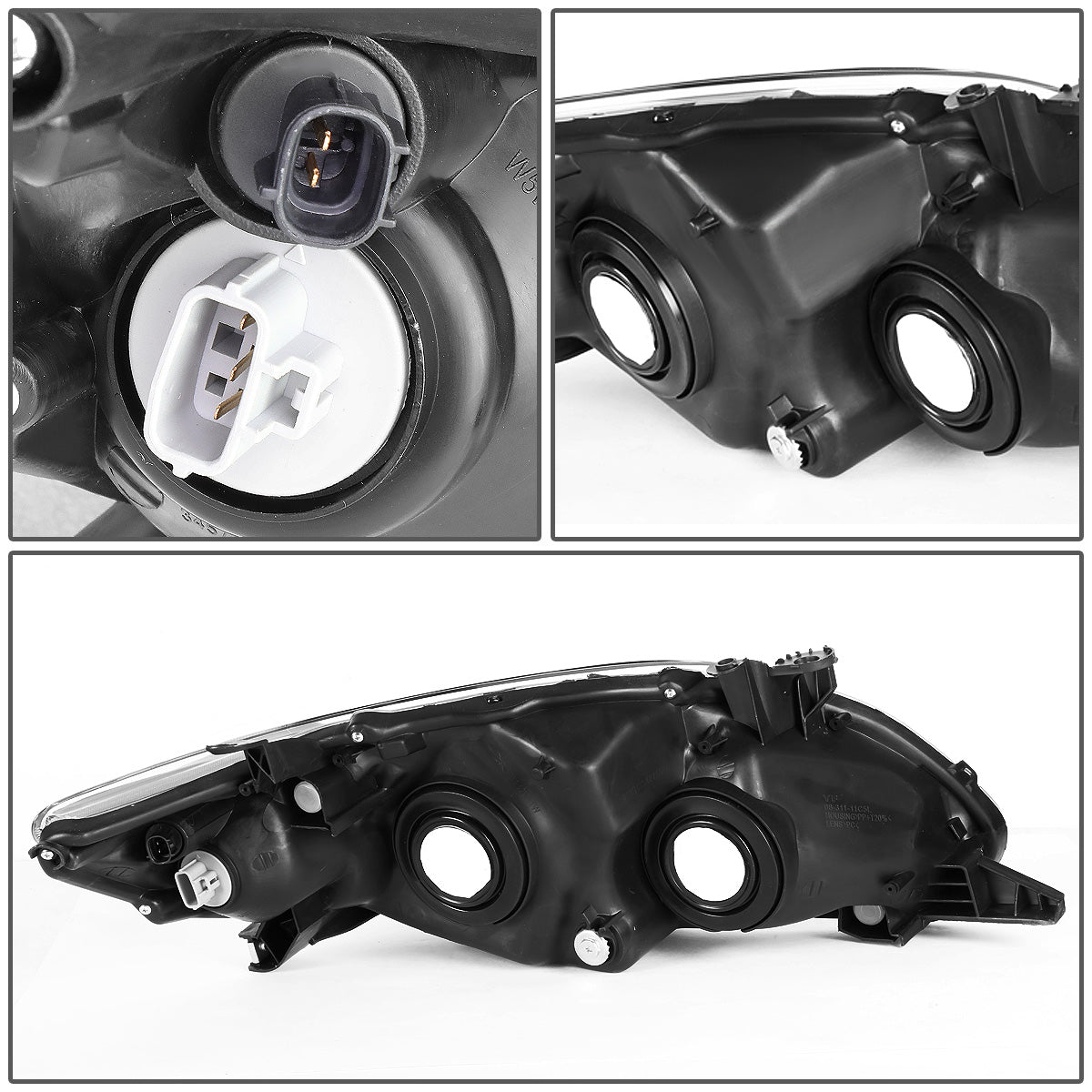 FAROS 11-13 TOYOTA COROLLA - 9006 LOW BEAM / 9005 HIGH BEAM / 3457A TURN SIGNAL - BLACK HOUSING / AMBER CORNER