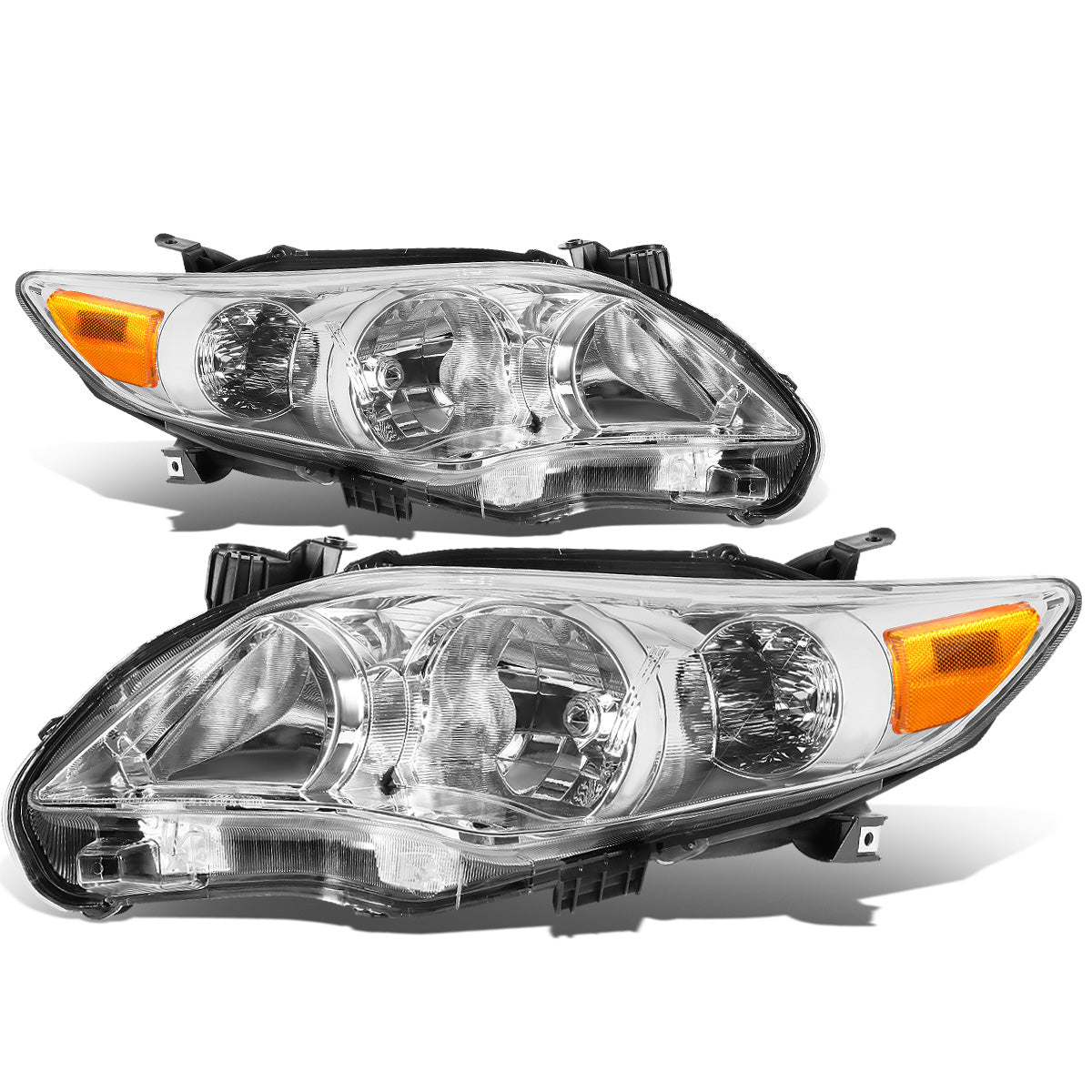 FAROS 11-13 TOYOTA COROLLA - 9006 LOW BEAM / 9005 HIGH BEAM / 3457A TURN SIGNAL - CHROME HOUSING / AMBER CORNER