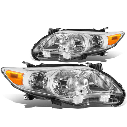 FAROS 11-13 TOYOTA COROLLA - 9006 LOW BEAM / 9005 HIGH BEAM / 3457A TURN SIGNAL - CHROME HOUSING / AMBER CORNER