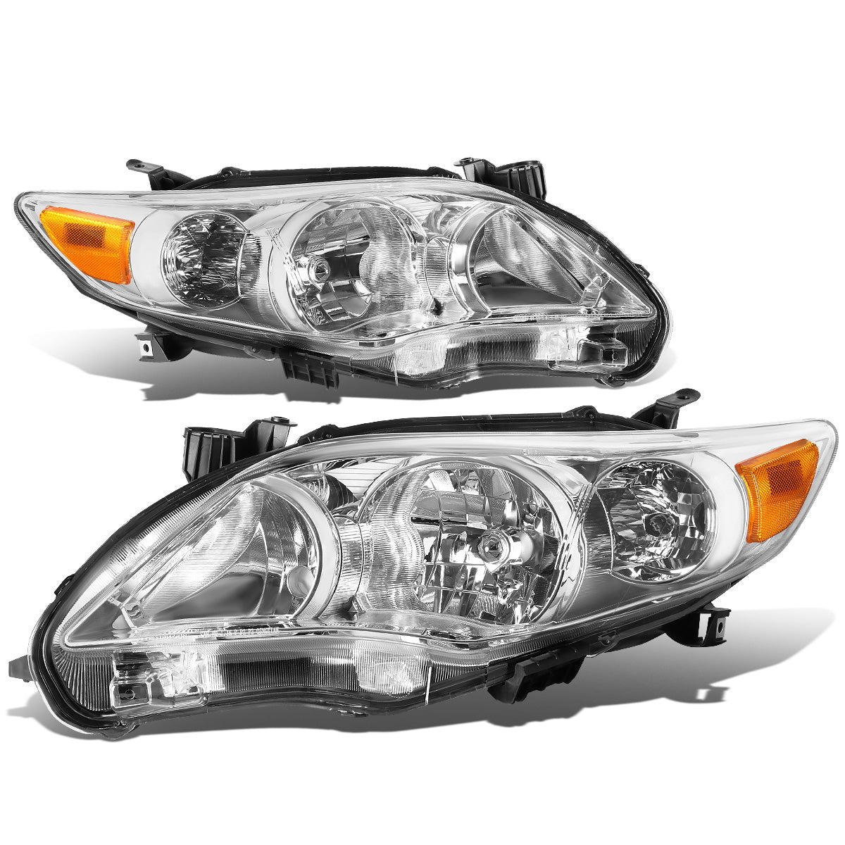 FAROS 11-13 TOYOTA COROLLA - 9006 LOW BEAM / 9005 HIGH BEAM / 3457A TURN SIGNAL - CHROME HOUSING / AMBER CORNER