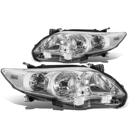 FAROS 11-13 TOYOTA COROLLA - 9006 LOW BEAM / 9005 HIGH BEAM / 3457A TURN SIGNAL - CHROME HOUSING / CLEAR CORNE