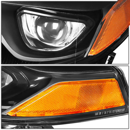 FAROS 14-16 TOYOTA COROLLA SEDAN - PROJECTOR - LED LOW BEAM / 9005 HIGH BEAM - 7444NA TURN SIGNAL - BLACK HOUSING / AMBER CORNER
