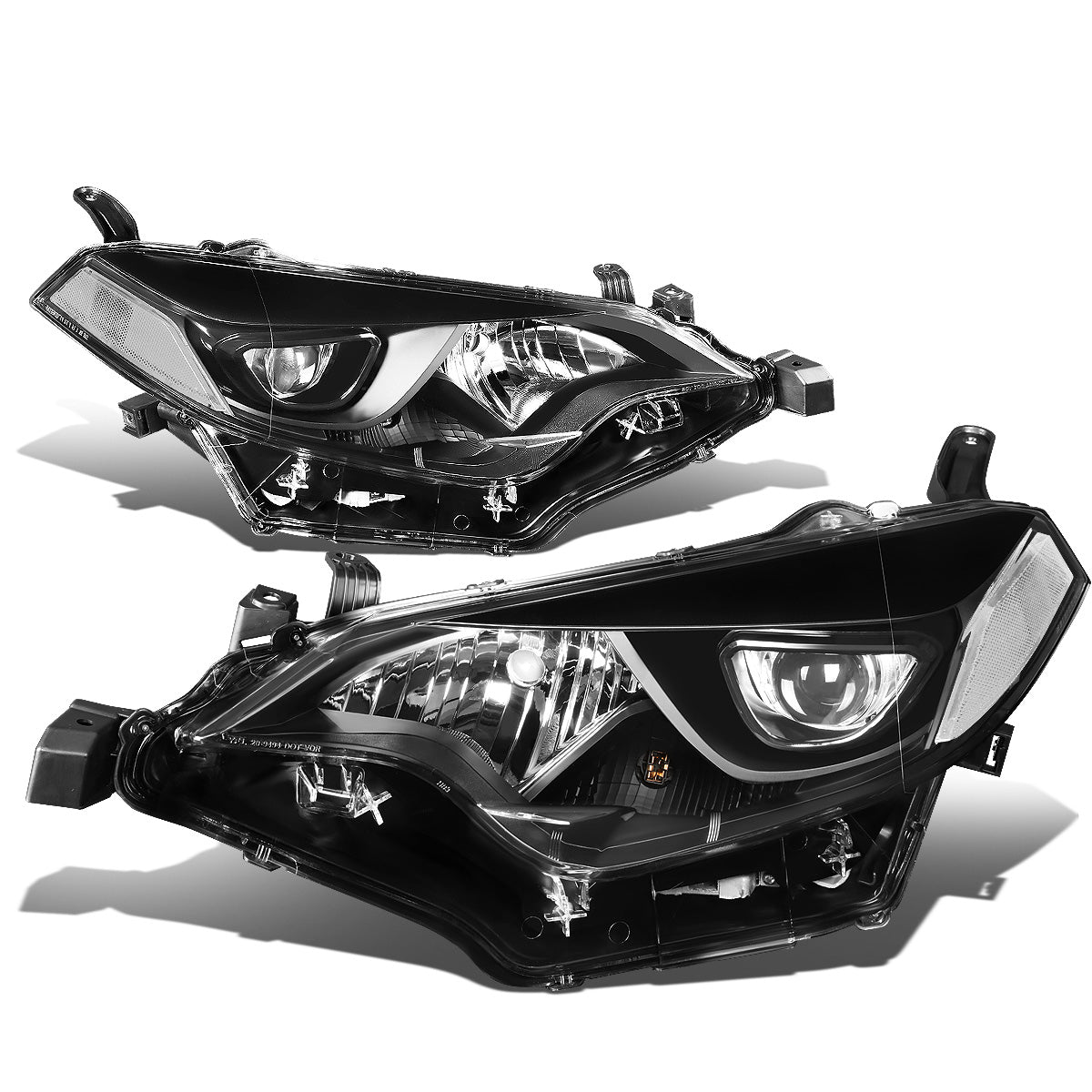 FAROS 14-16 TOYOTA COROLLA SEDAN - PROJECTOR - LED LOW BEAM / 9005 HIGH BEAM - 7444NA TURN SIGNAL - BLACK HOUSING / CLEAR CORNER