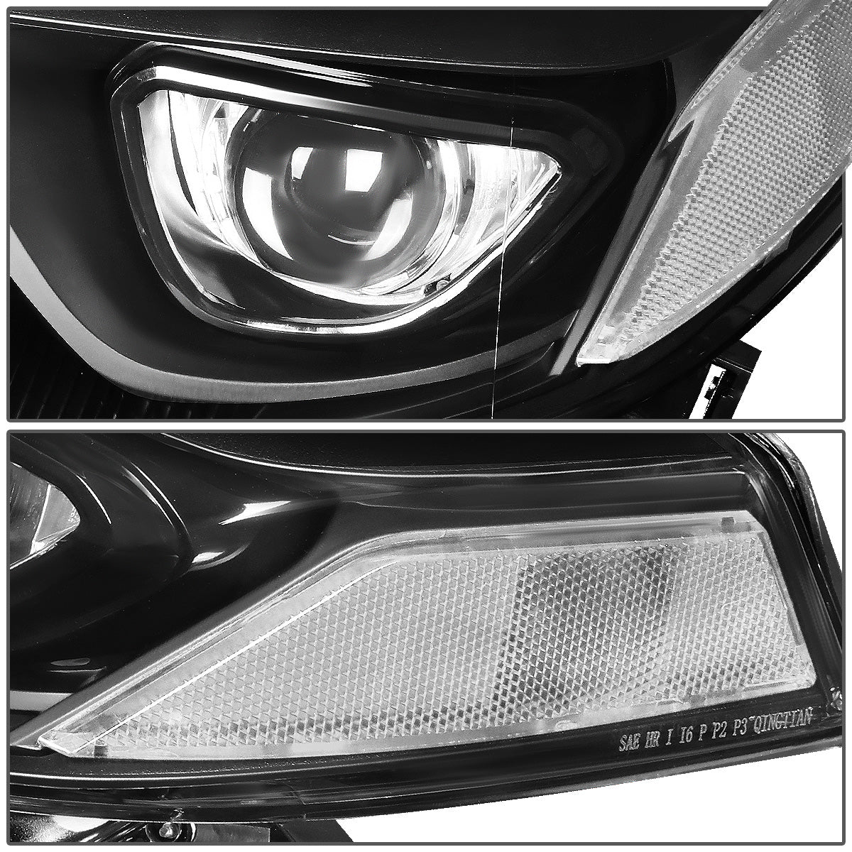 FAROS 14-16 TOYOTA COROLLA SEDAN - PROJECTOR - LED LOW BEAM / 9005 HIGH BEAM - 7444NA TURN SIGNAL - BLACK HOUSING / CLEAR CORNER