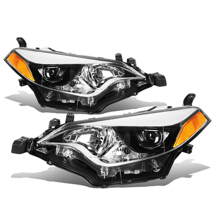 FAROS 14-16 TOYOTA COROLLA SEDAN - PROJECTOR - LED LOW BEAM / 9005 HIGH BEAM - 7444NA TURN SIGNAL - CHROME HOUSING / AMBER CORNER