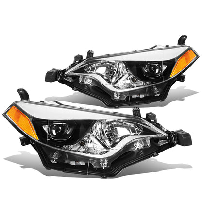 FAROS 14-16 TOYOTA COROLLA SEDAN - PROJECTOR - LED LOW BEAM / 9005 HIGH BEAM - 7444NA TURN SIGNAL - CHROME HOUSING / AMBER CORNER