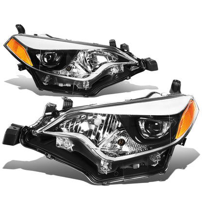 FAROS 14-16 TOYOTA COROLLA SEDAN - PROJECTOR - LED LOW BEAM / 9005 HIGH BEAM - 7444NA TURN SIGNAL - CHROME HOUSING / AMBER CORNER