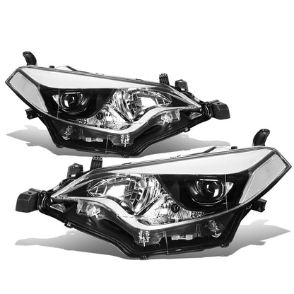 FAROS 14-16 TOYOTA COROLLA SEDAN - PROJECTOR - LED LOW BEAM / 9005 HIGH BEAM - 7444NA TURN SIGNAL - CHROME HOUSING / CLEAR CORNER