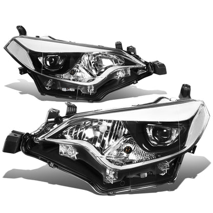 FAROS 14-16 TOYOTA COROLLA SEDAN - PROJECTOR - LED LOW BEAM / 9005 HIGH BEAM - 7444NA TURN SIGNAL - CHROME HOUSING / CLEAR CORNER