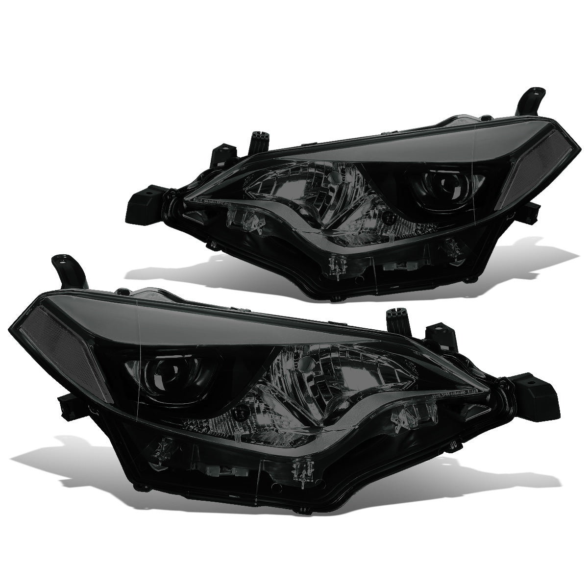 FAROS 14-16 TOYOTA COROLLA SEDAN - PROJECTOR - LED LOW BEAM / 9005 HIGH BEAM - 7444NA TURN SIGNAL - SMOKE HOUSING / CLEAR CORNER