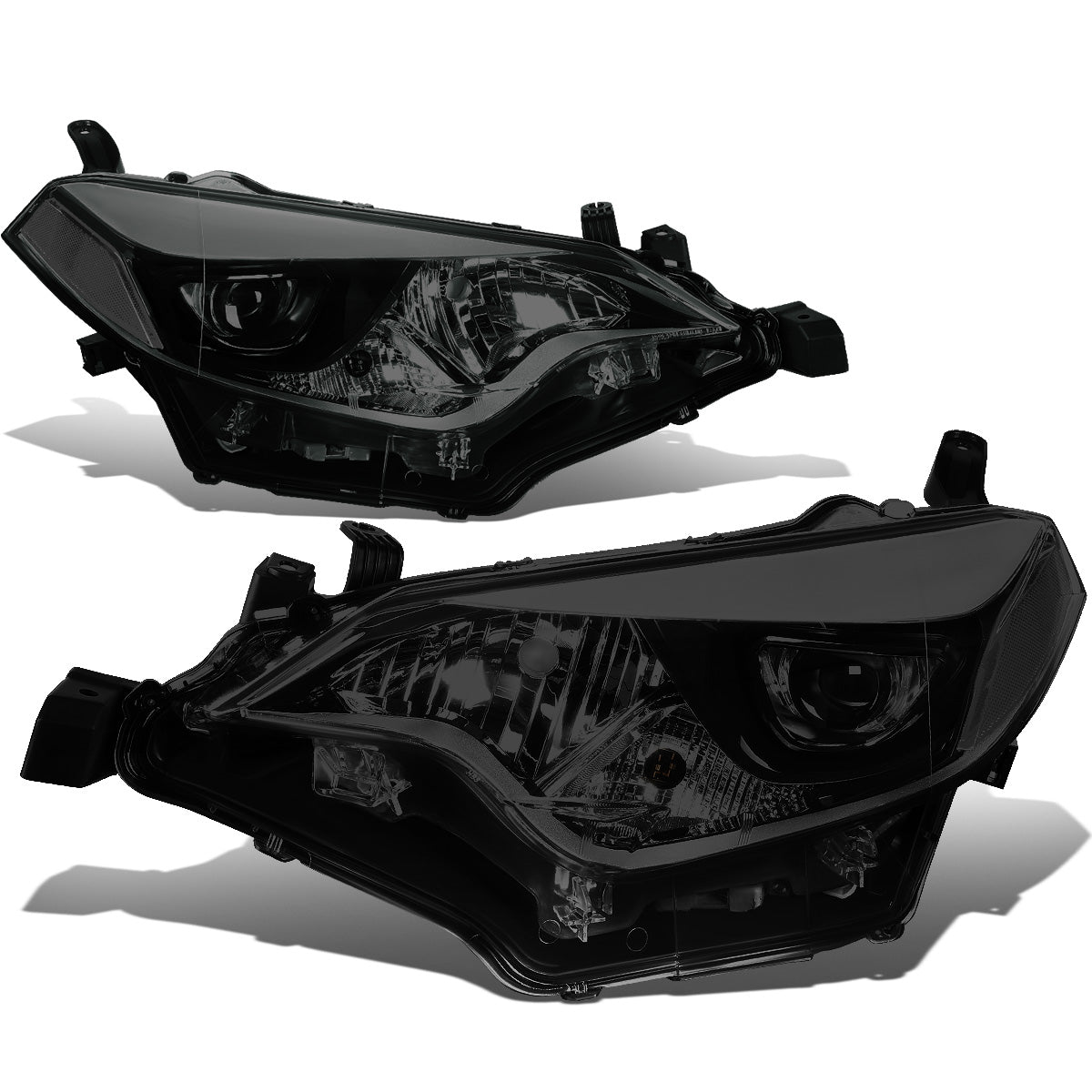 FAROS 14-16 TOYOTA COROLLA SEDAN - PROJECTOR - LED LOW BEAM / 9005 HIGH BEAM - 7444NA TURN SIGNAL - SMOKE HOUSING / CLEAR CORNER