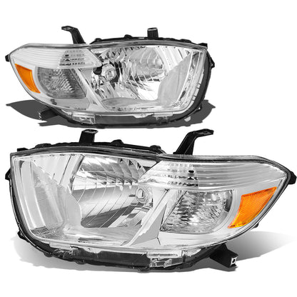 FAROS 08-10 TOYOTA HIGHLANDER - H4 LOW BEAM / HIGH BEAM / 7440A TURN SIGNAL - CHROME HOUSING / AMBER CORNER