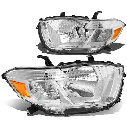 FAROS 08-10 TOYOTA HIGHLANDER - H4 LOW BEAM / HIGH BEAM / 7440A TURN SIGNAL - CHROME HOUSING / AMBER CORNER