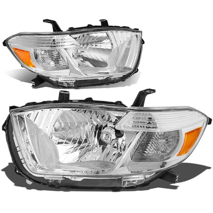 FAROS 08-10 TOYOTA HIGHLANDER - H4 LOW BEAM / HIGH BEAM / 7440A TURN SIGNAL - CHROME HOUSING / AMBER CORNER