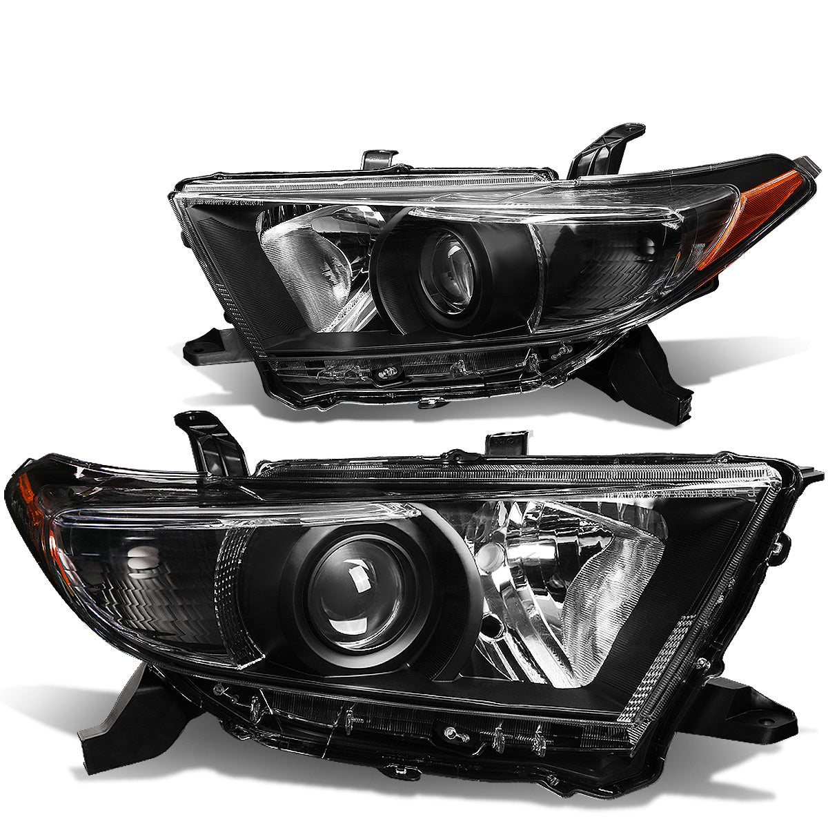 FAROS 11-13 TOYOTA HIGHLANDER - PROJECTOR - 9005 LOW BEAM / H11 HIGH BEAM / 3457A TURN SIGNAL - BLACK HOUSING / AMBER CORNER
