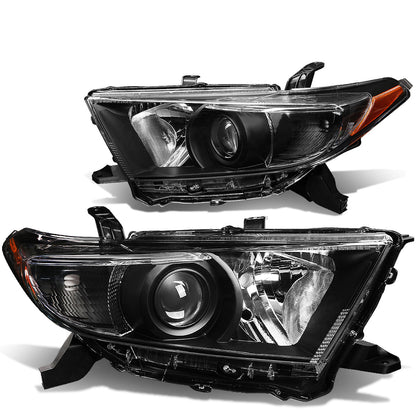 FAROS 11-13 TOYOTA HIGHLANDER - PROJECTOR - 9005 LOW BEAM / H11 HIGH BEAM / 3457A TURN SIGNAL - BLACK HOUSING / AMBER CORNER