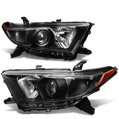 FAROS 11-13 TOYOTA HIGHLANDER - PROJECTOR - 9005 LOW BEAM / H11 HIGH BEAM / 3457A TURN SIGNAL - BLACK HOUSING / AMBER CORNER