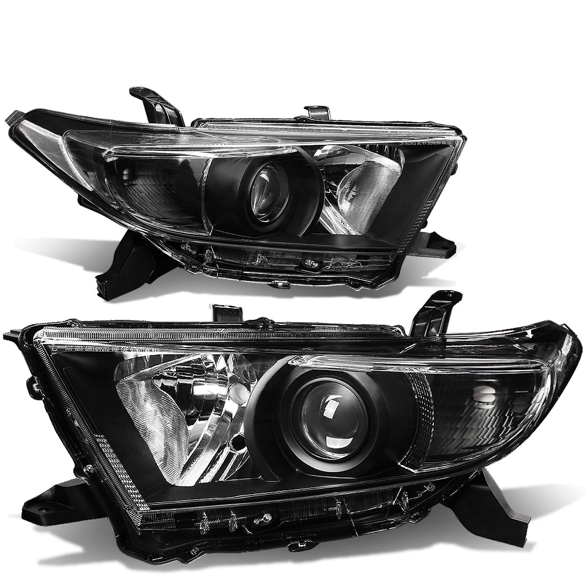 FAROS 11-13 TOYOTA HIGHLANDER - PROJECTOR - 9005 LOW BEAM / H11 HIGH BEAM / 3457A TURN SIGNAL - BLACK HOUSING / CLEAR CORNER