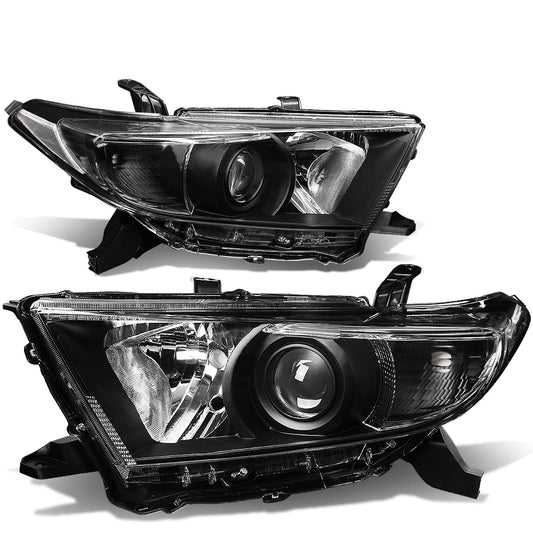 FAROS 11-13 TOYOTA HIGHLANDER - PROJECTOR - 9005 LOW BEAM / H11 HIGH BEAM / 3457A TURN SIGNAL - BLACK HOUSING / CLEAR CORNER