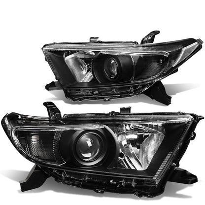 FAROS 11-13 TOYOTA HIGHLANDER - PROJECTOR - 9005 LOW BEAM / H11 HIGH BEAM / 3457A TURN SIGNAL - BLACK HOUSING / CLEAR CORNER