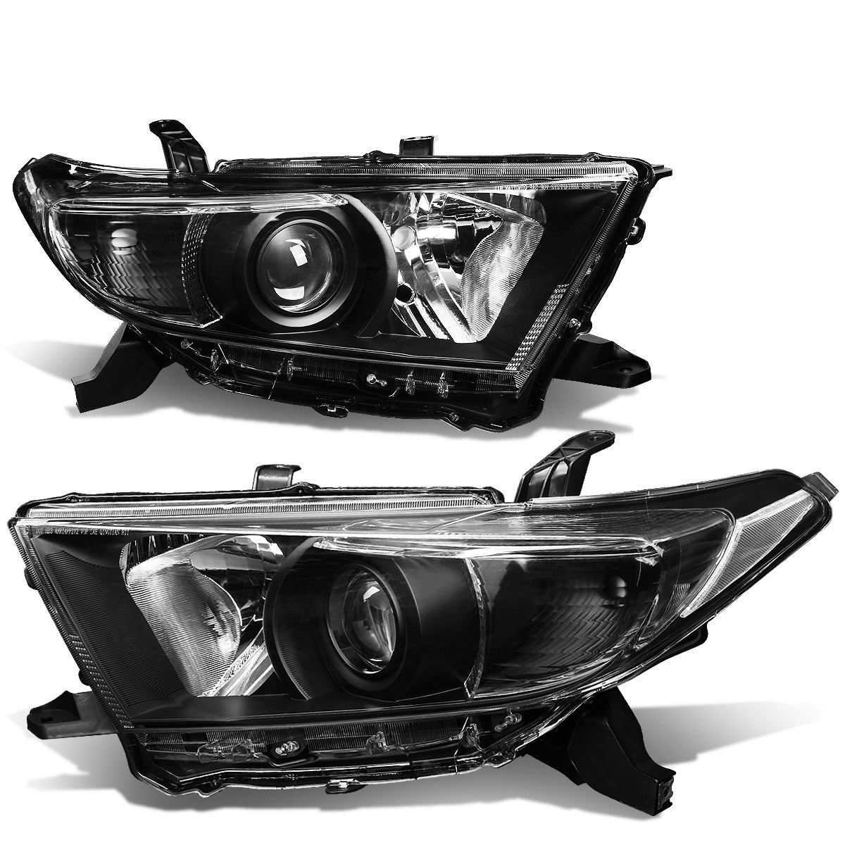FAROS 11-13 TOYOTA HIGHLANDER - PROJECTOR - 9005 LOW BEAM / H11 HIGH BEAM / 3457A TURN SIGNAL - BLACK HOUSING / CLEAR CORNER