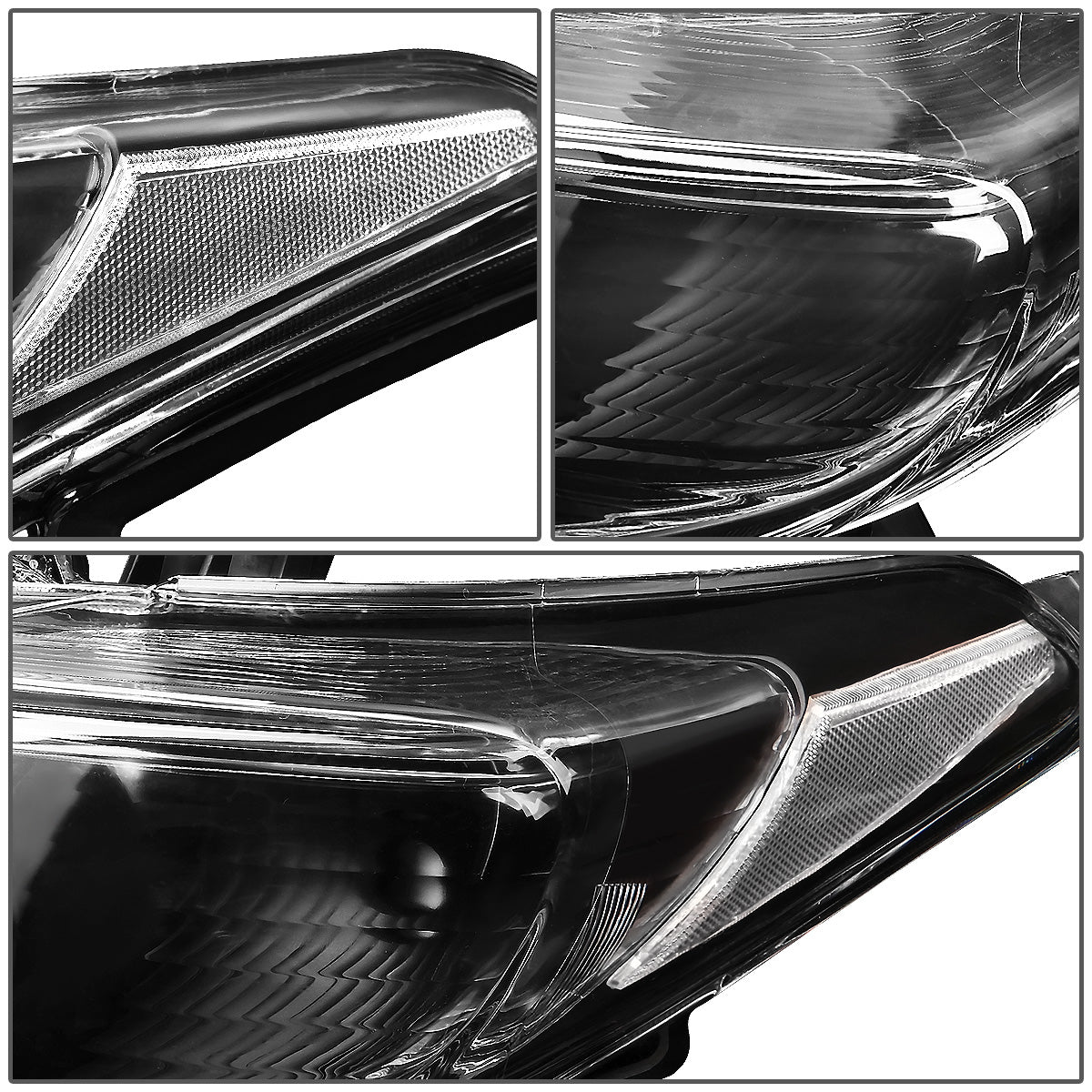 FAROS 11-13 TOYOTA HIGHLANDER - PROJECTOR - 9005 LOW BEAM / H11 HIGH BEAM / 3457A TURN SIGNAL - BLACK HOUSING / CLEAR CORNER