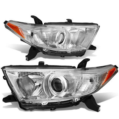 FAROS 11-13 TOYOTA HIGHLANDER - PROJECTOR - 9005 LOW BEAM / H11 HIGH BEAM / 3457A TURN SIGNAL - CHROME HOUSING / AMBER CORNER